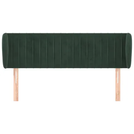Tête de lit avec oreilles Vert foncé 147x23x78/88 cm Velours