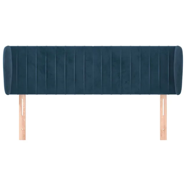 Tête de lit avec oreilles Bleu foncé 147x23x78/88 cm Velours