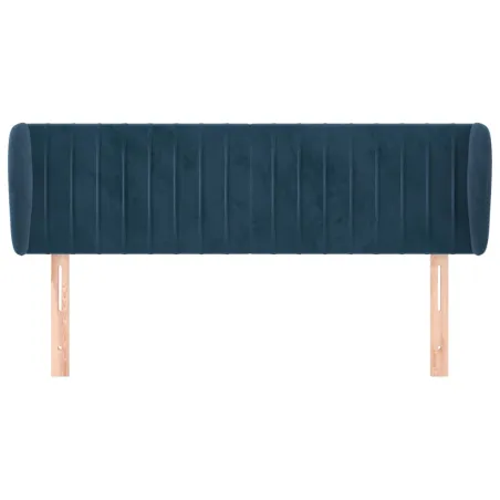 Tête de lit avec oreilles Bleu foncé 147x23x78/88 cm Velours
