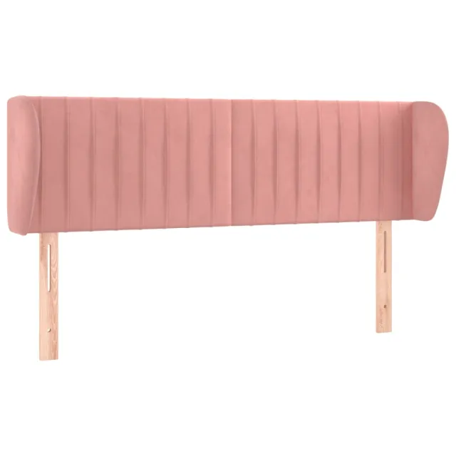 Tête de lit avec oreilles Rose 147x23x78/88 cm Velours