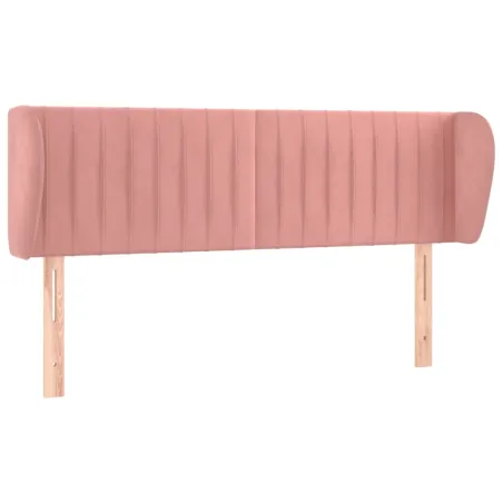 Tête de lit avec oreilles Rose 147x23x78/88 cm Velours