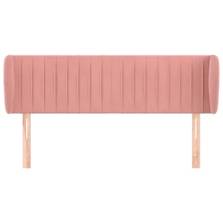 Tête de lit avec oreilles Rose 147x23x78/88 cm Velours