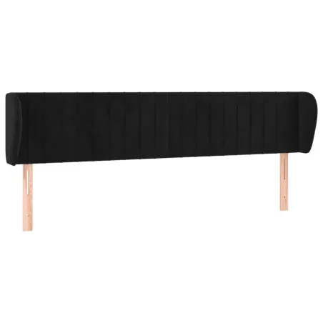 Tête de lit avec oreilles Noir 163x23x78/88 cm Velours