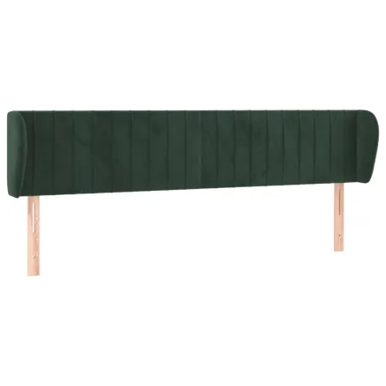 Tête de lit avec oreilles Vert foncé 163x23x78/88 cm Velours 2