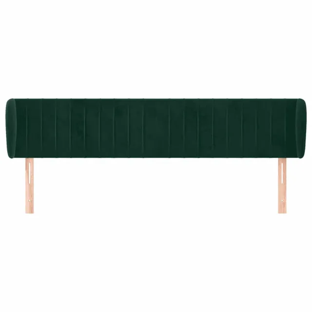 Tête de lit avec oreilles Vert foncé 163x23x78/88 cm Velours