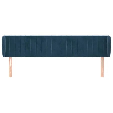 Tête de lit avec oreilles Bleu foncé 163x23x78/88 cm Velours