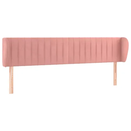 Tête de lit avec oreilles Rose 163x23x78/88 cm Velours