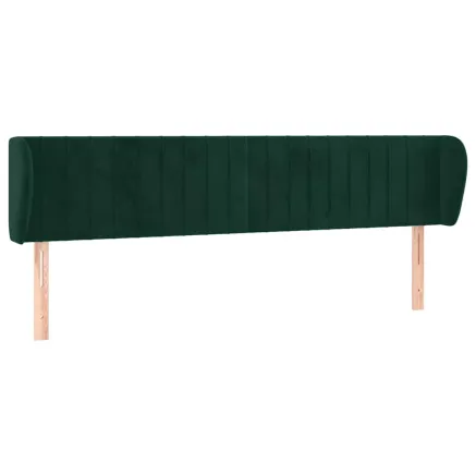 Tête de lit avec oreilles Vert foncé 183x23x78/88 cm Velours 2