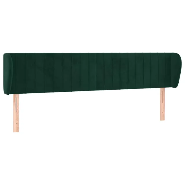 Tête de lit avec oreilles Vert foncé 183x23x78/88 cm Velours