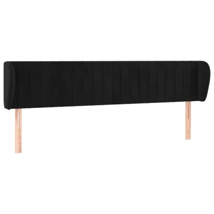 Tête de lit avec oreilles Noir 203x23x78/88 cm Velours 2