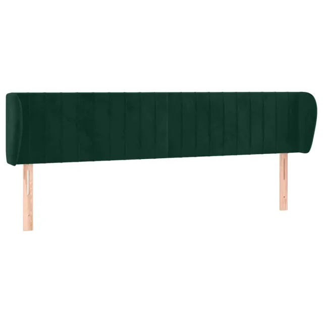 Tête de lit avec oreilles Vert foncé 203x23x78/88 cm Velours