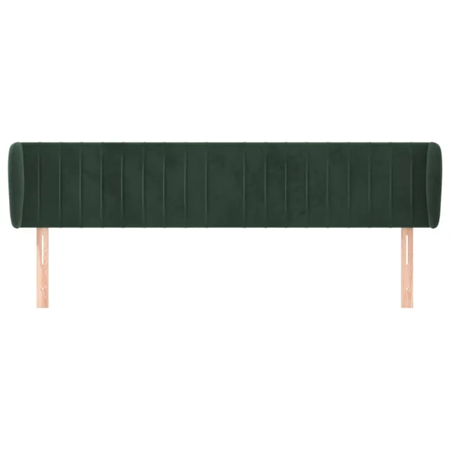 Tête de lit avec oreilles Vert foncé 203x23x78/88 cm Velours