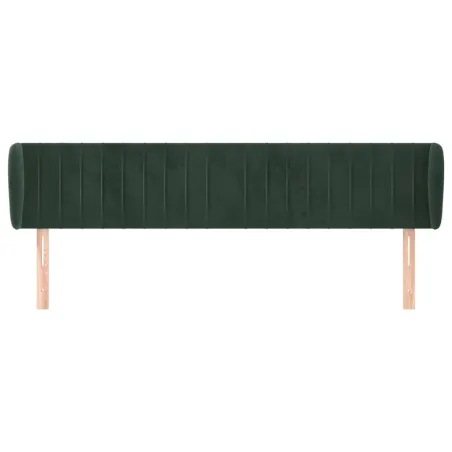 Tête de lit avec oreilles Vert foncé 203x23x78/88 cm Velours