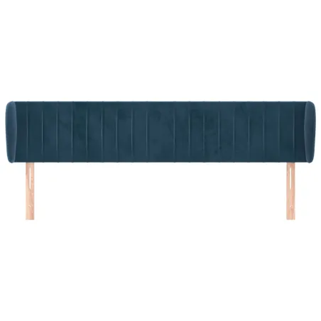 Tête de lit avec oreilles Bleu foncé 203x23x78/88 cm Velours