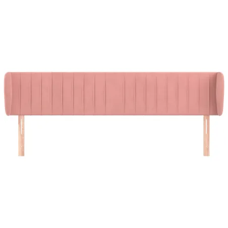 Tête de lit avec oreilles Rose 203x23x78/88 cm Velours