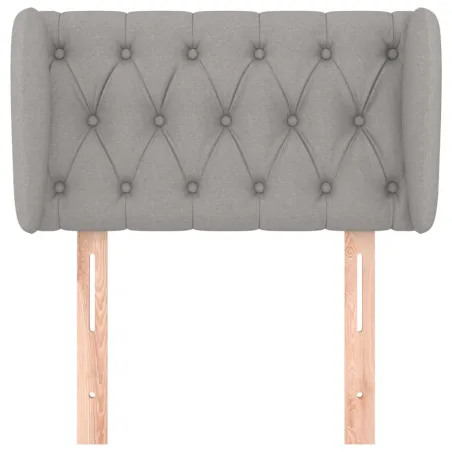 Tête de lit avec oreilles Gris clair 83x23x78/88 cm Tissu