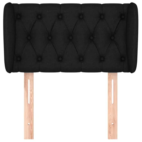 Tête de lit avec oreilles Noir 83x23x78/88 cm Tissu