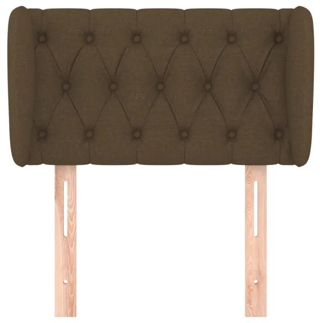 Tête de lit avec oreilles Marron Foncé 83x23x78/88 cm Tissu