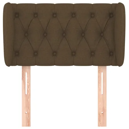 Tête de lit avec oreilles Marron Foncé 83x23x78/88 cm Tissu