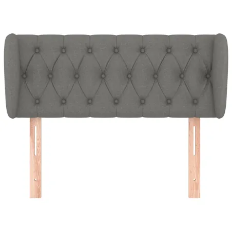 Tête de lit avec oreilles Gris foncé 93x23x78/88 cm Tissu
