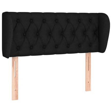 Tête de lit avec oreilles Noir 93x23x78/88 cm Tissu 2
