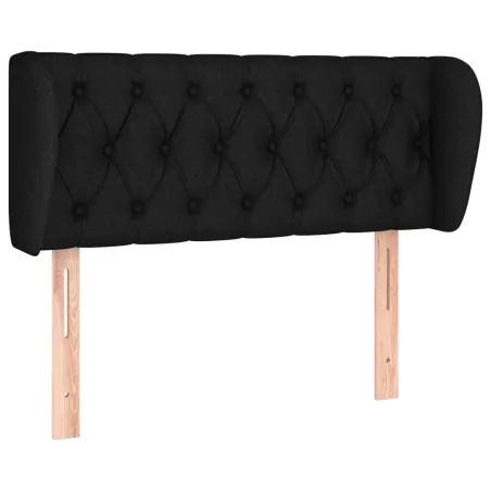 Tête de lit avec oreilles Noir 93x23x78/88 cm Tissu