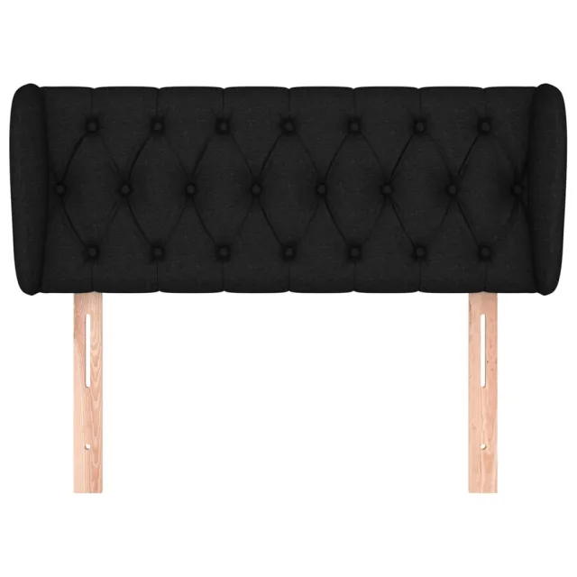 Tête de lit avec oreilles Noir 93x23x78/88 cm Tissu