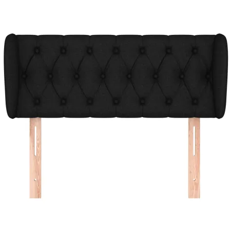 Tête de lit avec oreilles Noir 103x23x78/88 cm Tissu