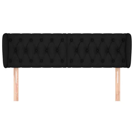 Tête de lit avec oreilles Noir 147x23x78/88 cm Tissu