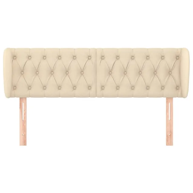 Tête de lit avec oreilles Crème 147x23x78/88 cm Tissu