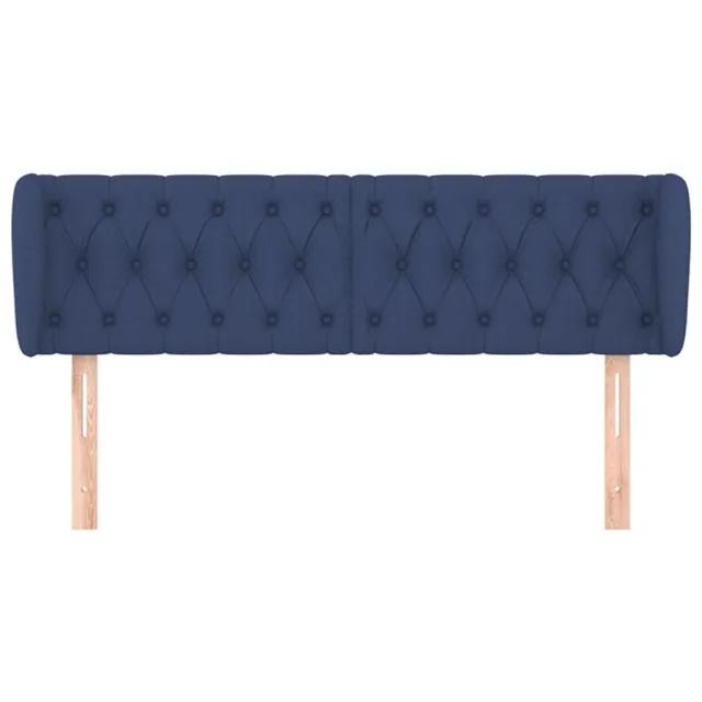 Tête de lit avec oreilles Bleu 147x23x78/88 cm Tissu