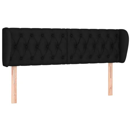 Tête de lit avec oreilles Noir 163x23x78/88 cm Tissu 2
