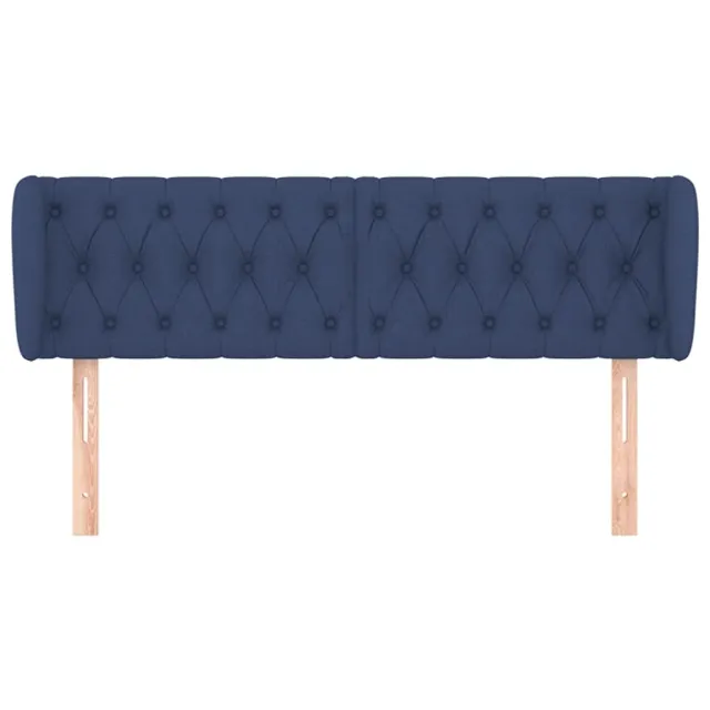 Tête de lit avec oreilles Bleu 163x23x78/88 cm Tissu