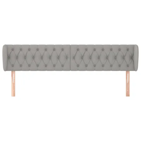Tête de lit avec oreilles Gris clair 183x23x78/88 cm Tissu