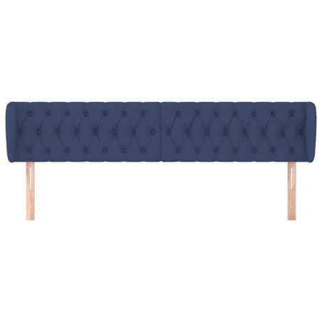 Tête de lit avec oreilles Bleu 183x23x78/88 cm Tissu