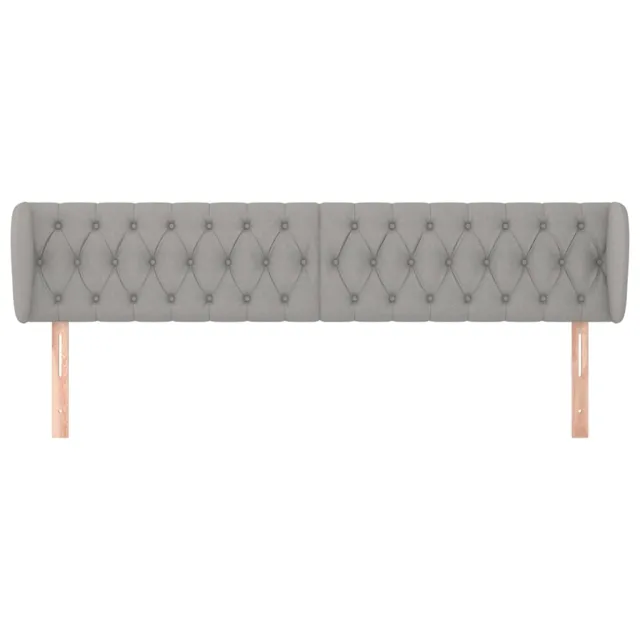 Tête de lit avec oreilles Gris clair 203x23x78/88 cm Tissu