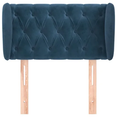 Tête de lit avec oreilles Bleu foncé 83x23x78/88 cm Velours