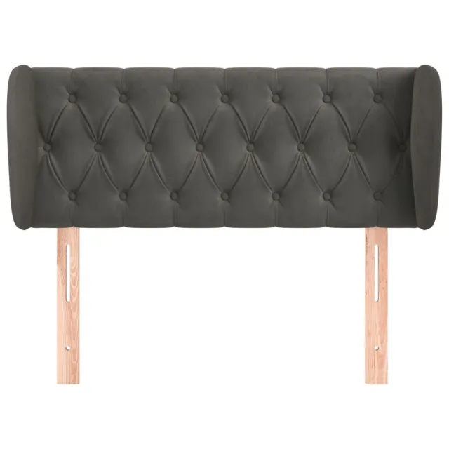 Tête de lit avec oreilles Gris foncé 93x23x78/88 cm Velours