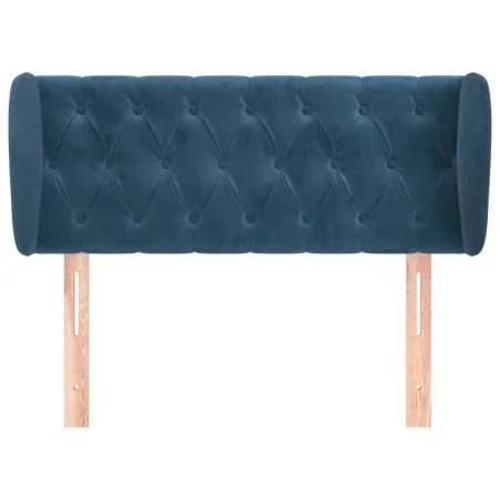Tête de lit avec oreilles Bleu foncé 93x23x78/88 cm Velours