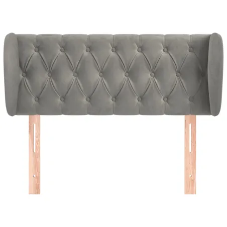 Tête de lit avec oreilles Gris clair 103x23x78/88 cm Velours