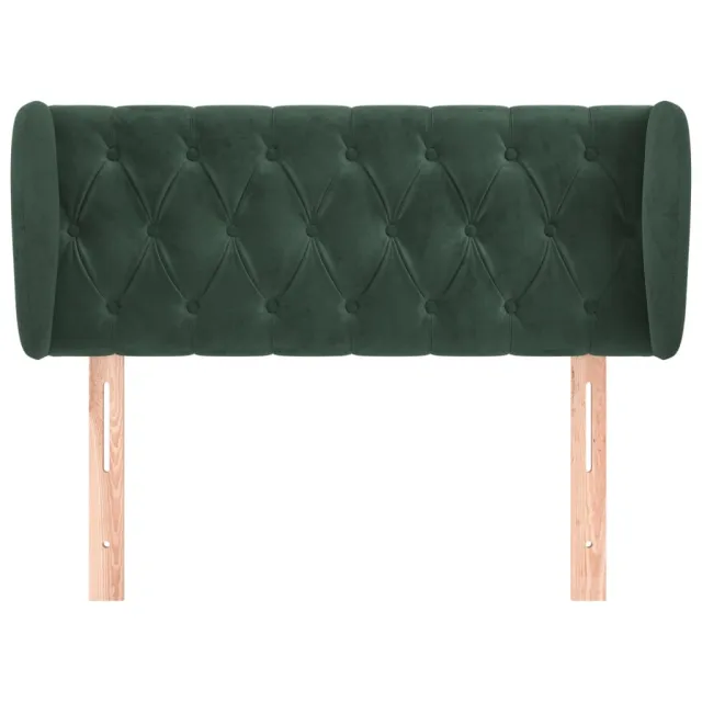 Tête de lit avec oreilles Vert foncé 103x23x78/88 cm Velours