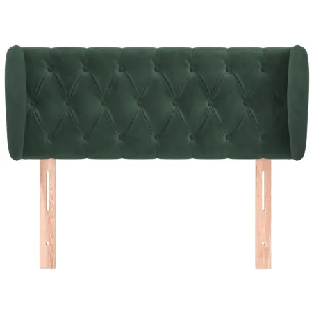 Tête de lit avec oreilles Vert foncé 103x23x78/88 cm Velours
