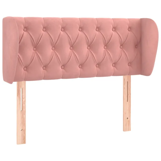 Tête de lit avec oreilles Rose 103x23x78/88 cm Velours