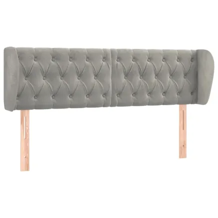 Tête de lit avec oreilles Gris clair 147x23x78/88 cm Velours 2