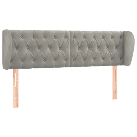 Tête de lit avec oreilles Gris clair 163x23x78/88 cm Velours 2