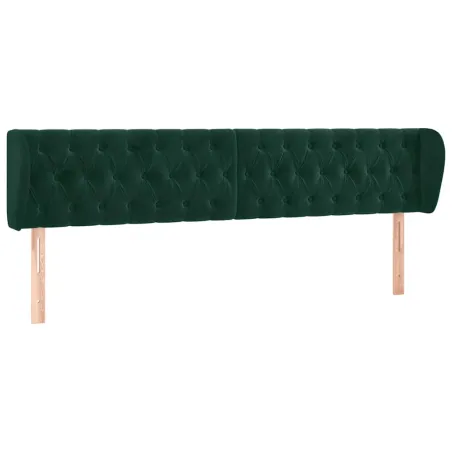 Tête de lit avec oreilles Vert foncé 183x23x78/88 cm Velours