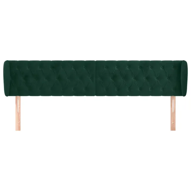 Tête de lit avec oreilles Vert foncé 183x23x78/88 cm Velours