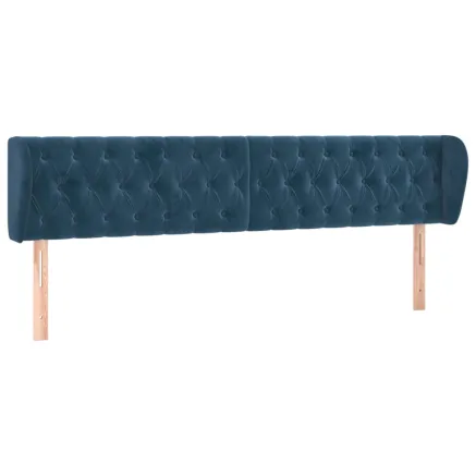 Tête de lit avec oreilles Bleu foncé 183x23x78/88 cm Velours 2