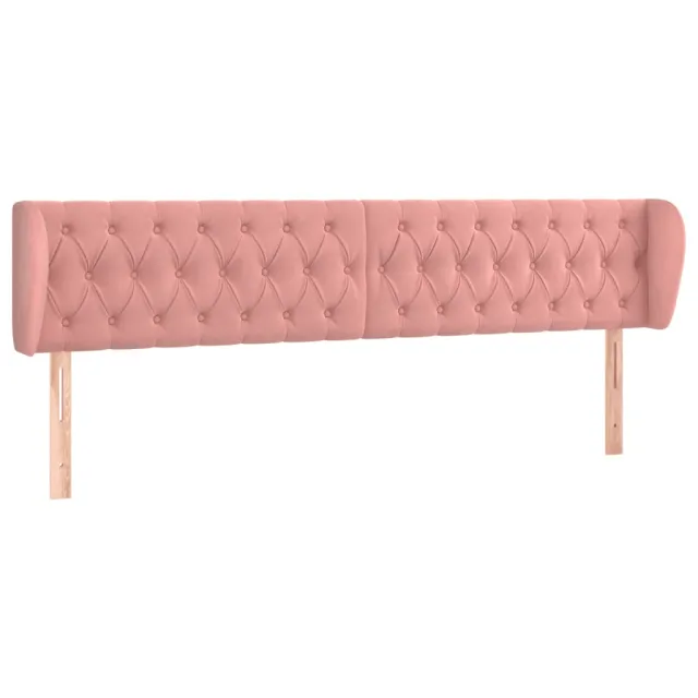 Tête de lit avec oreilles Rose 183x23x78/88 cm Velours