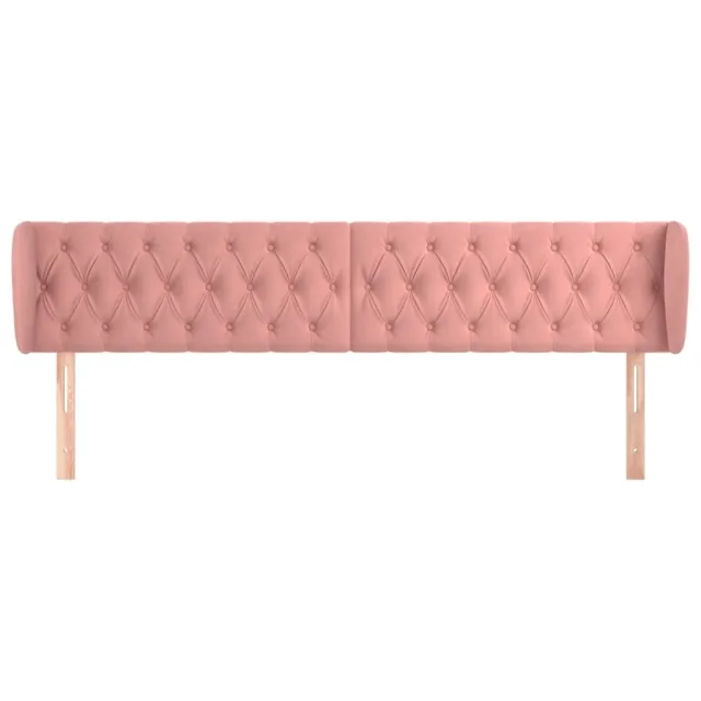 Tête de lit avec oreilles Rose 183x23x78/88 cm Velours